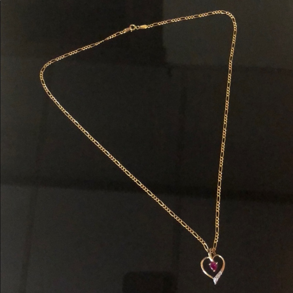 14K Solid Yellow Gold Heart Pendant NWOT